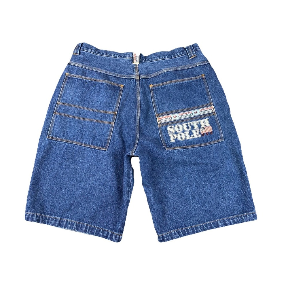 Vtg Southpole Urban Active USA Denim Shorts Sz W41 X L11" Embroidered